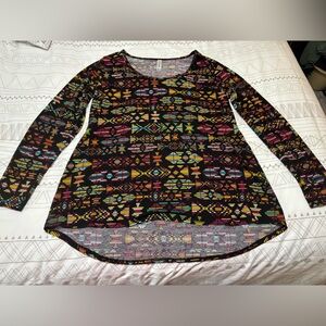 LuLaRoe Lynnae Top with Multicolor Aztec Print